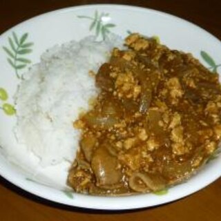 梅酒煮の煮汁で豆腐カレー